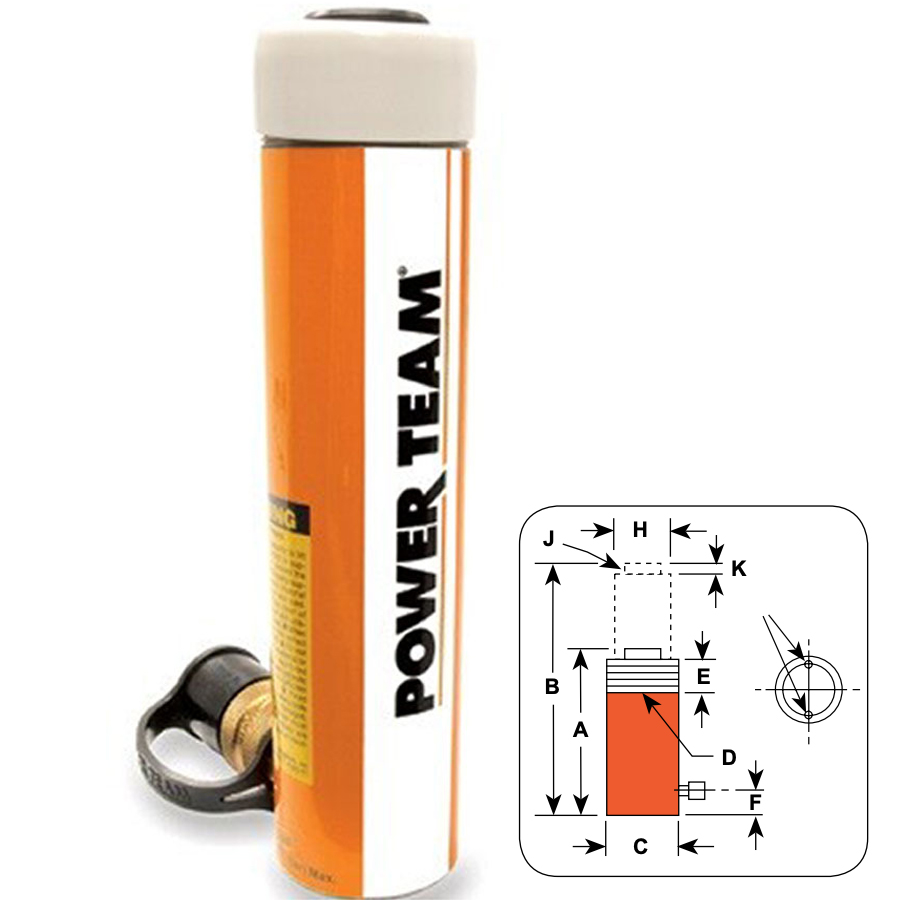 SPX FLOW Power Team C1006C Cylinder 100 Ton, Single Acting, 6-5/8" Stroke