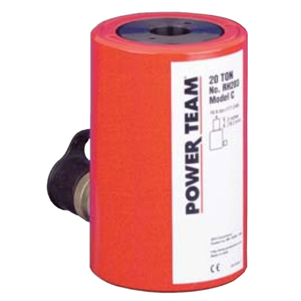 SPX FLOW Power Team RH1003 100 Ton Hydraulic Single Acting Cylinder Center Hole Cylinder, 3" Stroke, 10" Retracted, 13" Extended