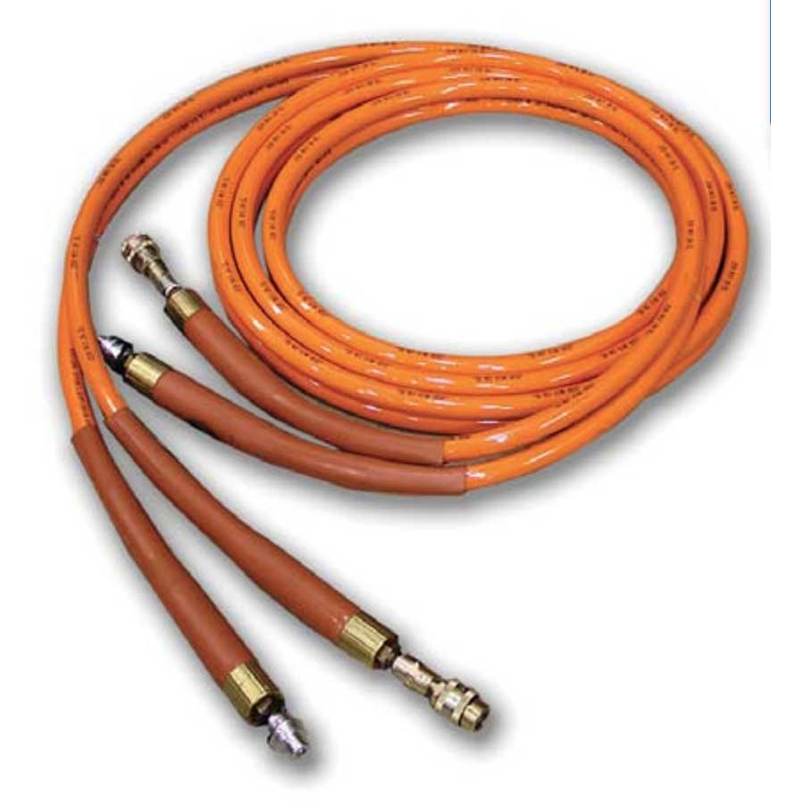 SPX FLOW Power Team TWH15 Non-Conductive Dual Line Hydraulic Hose, 1/4" Hose ID, 15' Length, 40,000 PSI Burst Rating